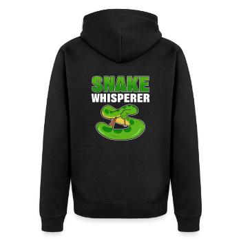 Snake Whisperer Snake Owner - Unisex Premium Organic Zip Hoodie - black - Back - Nico (187cm)