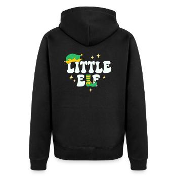 Kleine Elfe passende Familie Weihnachten Baby Bruder - Unisex Premium Bio Zip Hoodie - Schwarz - Hinten - Nico (187cm)