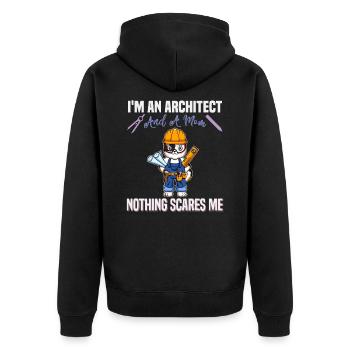 I'm An Architect And A Mom Nothing Scares Me - Unisex Premium Bio Zip Hoodie - Schwarz - Hinten - Nico (187cm)