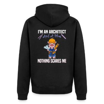 I'm An Architect And A Mom Nothing Scares Me - Unisex Premium Bio Zip Hoodie - Schwarz - Hinten - Nico (187cm)