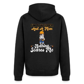 Je suis soudeur et maman rien ne me fait peur - Veste à capuche bio Premium Unisexe - noir - Dos - Nico (187cm)