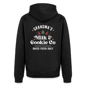 Oma Lebkuchenplätzchen Familie Weihnachtsbacken - Unisex Premium Bio Zip Hoodie - Schwarz - Hinten - Nico (187cm)