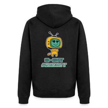 amateurs de jeux rétro 8 bits - Veste à capuche bio Premium Unisexe - noir - Dos - Nico (187cm)