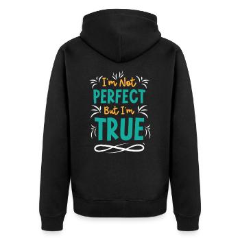 Inspirational Quote Positive Self-care Motivator - Unisex Premium Organic Zip Hoodie - black - Back - Nico (187cm)