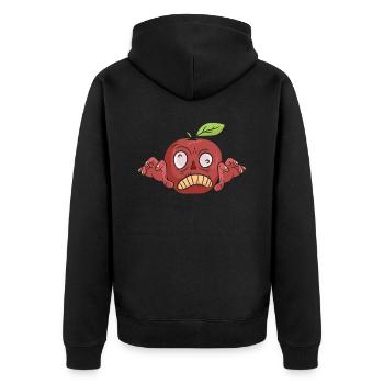 Halloween Apple Zombie Food Fruit Monster Spooky - Unisex Premium Organic Zip Hoodie - black - Back - Nico (187cm)