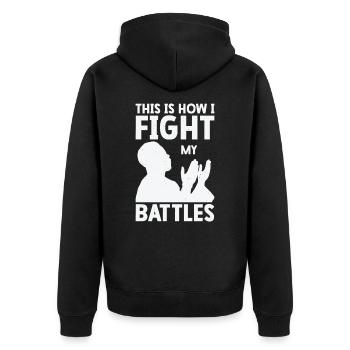 Jesus Anbetung Christliche Kämpfe Religiöser - Unisex Premium Bio Zip Hoodie - Schwarz - Hinten - Nico (187cm)