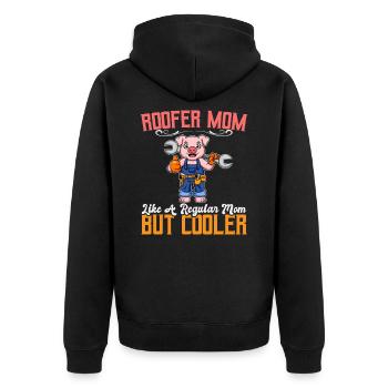 Maman couvreuse comme une maman régulière mais plus cool - Veste à capuche bio Premium Unisexe - noir - Dos - Nico (187cm)