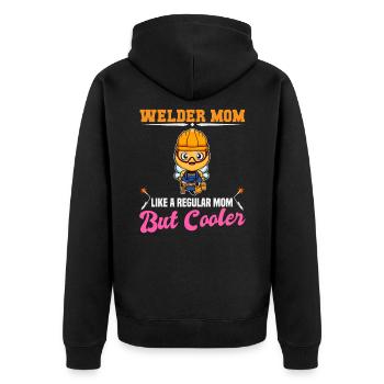 Maman soudeuse comme une maman régulière mais plus cool - Veste à capuche bio Premium Unisexe - noir - Dos - Nico (187cm)