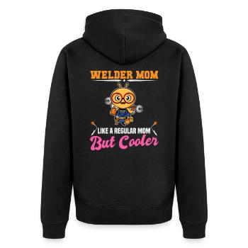 Maman soudeuse comme une maman régulière mais plus cool - Veste à capuche bio Premium Unisexe - noir - Dos - Nico (187cm)