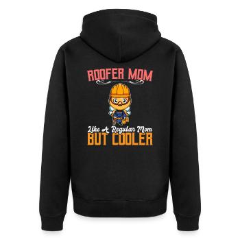 Roofer Mom Like A Regualr Mom But Cooler - Unisex Premium Bio Zip Hoodie - Schwarz - Hinten - Nico (187cm)