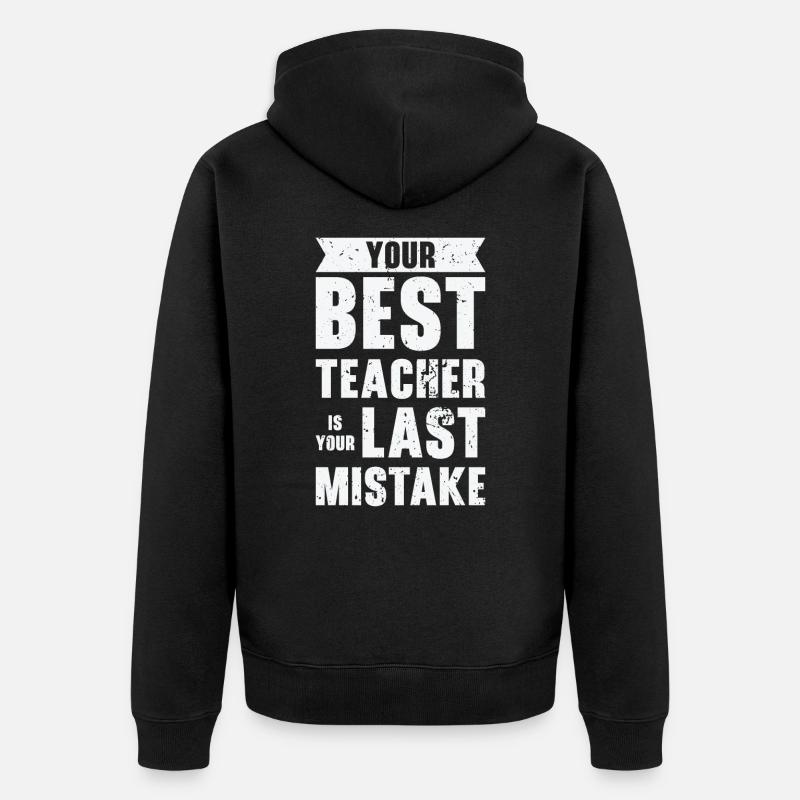 Erreur Sagesse Citations Imperfection Vie - Veste à capuche bio Premium Unisexe - noir