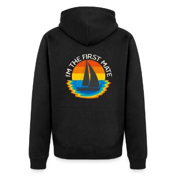 First Maat Sailboat Sailing Sailors Retro Vintage - Unisex Premium Organic Zip Hoodie - black - Back - Nico (187cm)