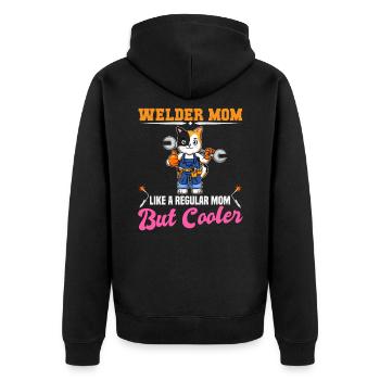 Maman soudeuse comme une maman régulière mais plus cool - Veste à capuche bio Premium Unisexe - noir - Dos - Nico (187cm)