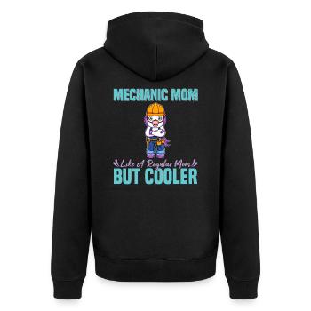 Mechanic Mom Like A Regualr Mom But Cooler - Unisex Premium Bio Zip Hoodie - Schwarz - Hinten - Nico (187cm)