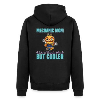 Mechanic Mom Like A Regualr Mom But Cooler - Unisex Premium Bio Zip Hoodie - Schwarz - Hinten - Nico (187cm)