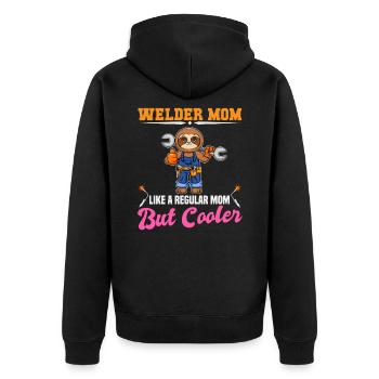 Maman soudeuse comme une maman régulière mais plus cool - Veste à capuche bio Premium Unisexe - noir - Dos - Nico (187cm)