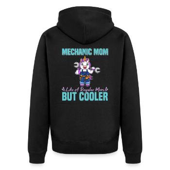 Mechanic Mom Like A Regualr Mom But Cooler - Unisex Premium Bio Zip Hoodie - Schwarz - Hinten - Nico (187cm)