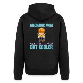 Mechanic Mom Like A Regualr Mom But Cooler - Unisex Premium Bio Zip Hoodie - Schwarz - Hinten - Nico (187cm)