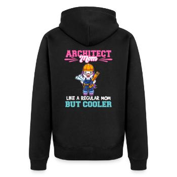 Architect Mom Like A Regualr Mom But Cooler - Unisex Premium Bio Zip Hoodie - Schwarz - Hinten - Nico (187cm)