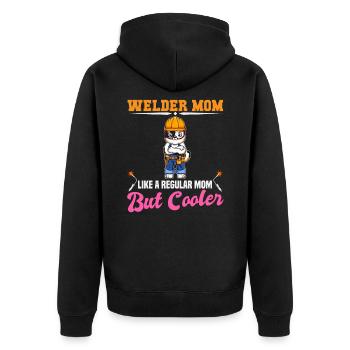 Maman soudeuse comme une maman régulière mais plus cool - Veste à capuche bio Premium Unisexe - noir - Dos - Nico (187cm)