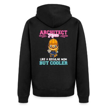 Architect Mom Like A Regualr Mom But Cooler - Unisex Premium Bio Zip Hoodie - Schwarz - Hinten - Nico (187cm)