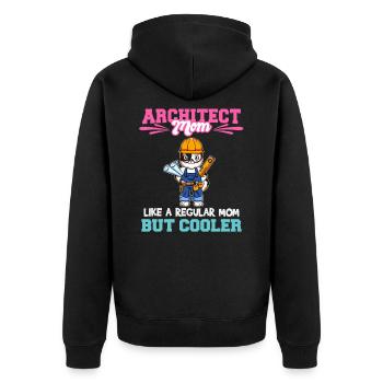 Architect Mom Like A Regualr Mom But Cooler - Unisex Premium Bio Zip Hoodie - Schwarz - Hinten - Nico (187cm)