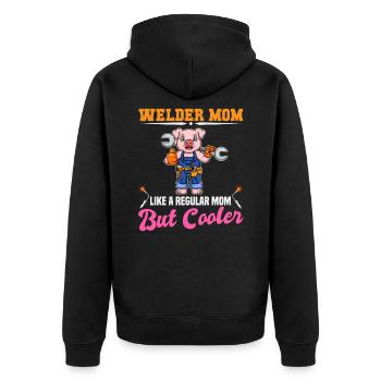 Maman soudeuse comme une maman régulière mais plus cool - Veste à capuche bio Premium Unisexe - noir - Dos - Nico (187cm)
