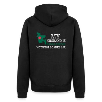 Rien ne me fait peur mari bangladais - Veste à capuche bio Premium Unisexe - noir - Dos - Nico (187cm)