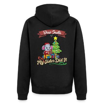 Cher Père Noël Ma sœur l’a fait frères et sœurs Noël - Veste à capuche bio Premium Unisexe - noir - Dos - Nico (187cm)