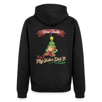 Cher Père Noël Ma sœur l’a fait frères et sœurs Noël - Veste à capuche bio Premium Unisexe - noir - Dos - Nico (187cm)