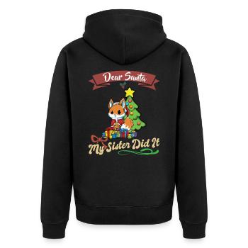 Cher Père Noël Ma sœur l’a fait frères et sœurs Noël - Veste à capuche bio Premium Unisexe - noir - Dos - Nico (187cm)