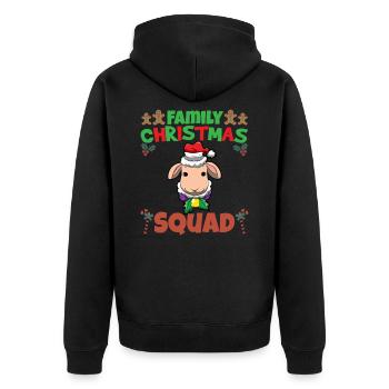 Family Matching Christmas Squad X-Mas Holidays - Unisex Premium Bio Zip Hoodie - Schwarz - Hinten - Nico (187cm)
