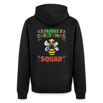 Family Matching Christmas Squad X-Mas Holidays - Unisex Premium Bio Zip Hoodie - Schwarz - Hinten - Nico (187cm)