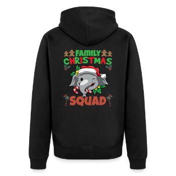 Family Matching Christmas Squad X-Mas Holidays - Unisex Premium Bio Zip Hoodie - Schwarz - Hinten - Nico (187cm)