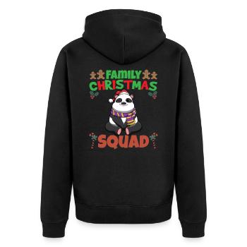 Family Matching Christmas Squad X-Mas Holidays - Unisex Premium Bio Zip Hoodie - Schwarz - Hinten - Nico (187cm)