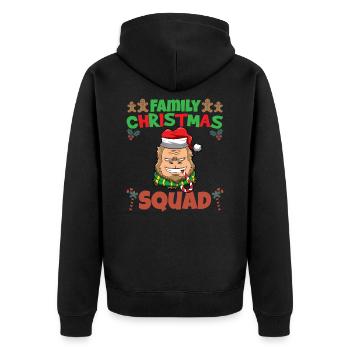 Family Matching Christmas Squad X-Mas Holidays - Unisex Premium Bio Zip Hoodie - Schwarz - Hinten - Nico (187cm)