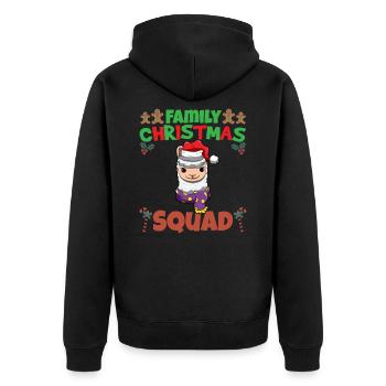 Family Matching Christmas Squad X-Mas Holidays - Unisex Premium Bio Zip Hoodie - Schwarz - Hinten - Nico (187cm)