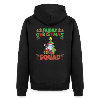 Family Matching Christmas Squad X-Mas Holidays - Unisex Premium Bio Zip Hoodie - Schwarz - Hinten - Nico (187cm)