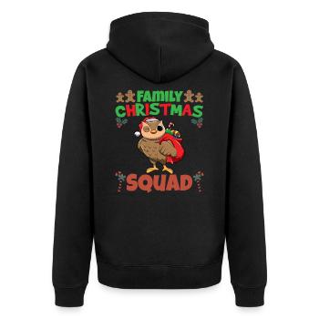 Family Matching Christmas Squad X-Mas Holidays - Unisex Premium Bio Zip Hoodie - Schwarz - Hinten - Nico (187cm)