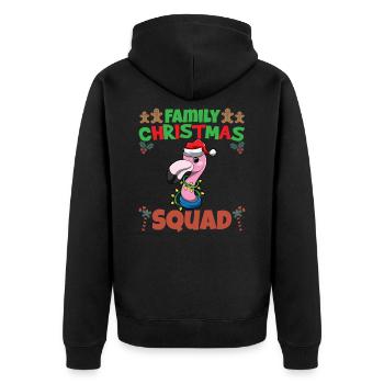 Family Matching Christmas Squad X-Mas Holidays - Unisex Premium Bio Zip Hoodie - Schwarz - Hinten - Nico (187cm)