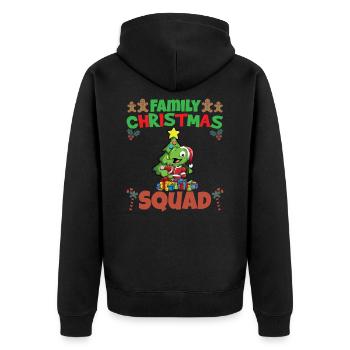 Family Matching Christmas Squad X-Mas Holidays - Unisex Premium Bio Zip Hoodie - Schwarz - Hinten - Nico (187cm)