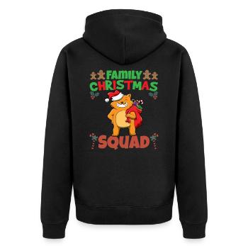 Family Matching Christmas Squad X-Mas Holidays - Unisex Premium Bio Zip Hoodie - Schwarz - Hinten - Nico (187cm)