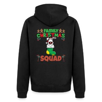Family Matching Christmas Squad X-Mas Holidays - Unisex Premium Bio Zip Hoodie - Schwarz - Hinten - Nico (187cm)