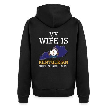 Rien ne me fait peur femme du Kentucky - Veste à capuche bio Premium Unisexe - noir - Dos - Nico (187cm)