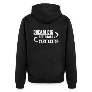 Objectif Vie Citations Message positif Motivant - Veste à capuche bio Premium Unisexe - noir - Dos - Nico (187cm)
