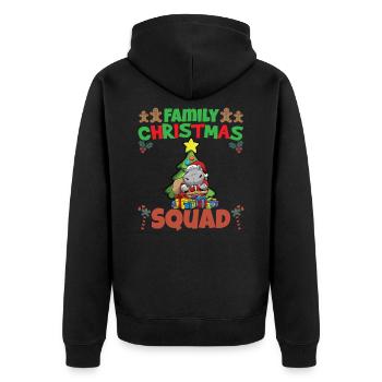 Family Matching Christmas Squad X-Mas Holidays - Unisex Premium Bio Zip Hoodie - Schwarz - Hinten - Nico (187cm)