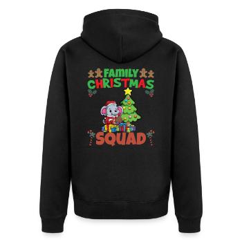 Family Matching Christmas Squad X-Mas Holidays - Unisex Premium Bio Zip Hoodie - Schwarz - Hinten - Nico (187cm)