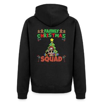Family Matching Christmas Squad X-Mas Holidays - Unisex Premium Bio Zip Hoodie - Schwarz - Hinten - Nico (187cm)