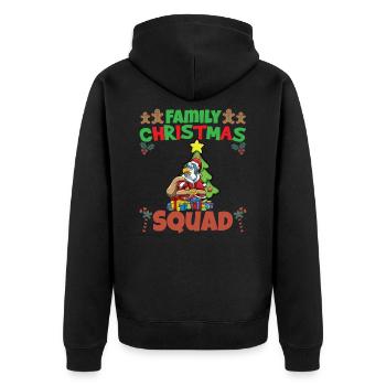Family Matching Christmas Squad X-Mas Holidays - Unisex Premium Bio Zip Hoodie - Schwarz - Hinten - Nico (187cm)