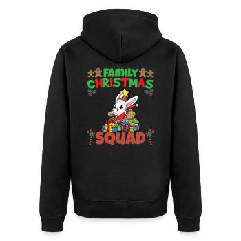 Family Matching Christmas Squad X-Mas Holidays - Unisex Premium Bio Zip Hoodie - Schwarz - Hinten - Nico (187cm)